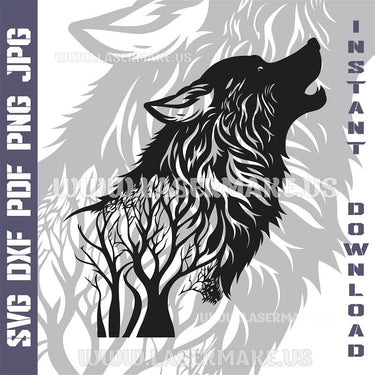 Wolf SVG laser ready files - 3DWave.us